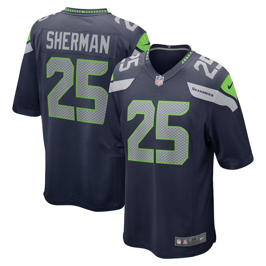 Men Seattle Seahawks #25 Richard Sherman Nike College Navy Retired Game NFL Jersey